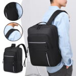 Captain-K All Purpose Waterproof Laptop Backpack Bag - Black - Image 8