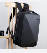 Captain-K Hard shell Unisex All Purpose Laptop Backpack with lock-Black - Image 2