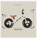 Captain-K Toddler Balance Bicycle for Kids Age 2 to 5 Years-BLACK - Image 9