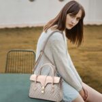 Leather Luxury Handbags- Pink & White - Image 3