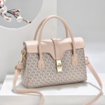 Leather Luxury Handbags- Pink & White