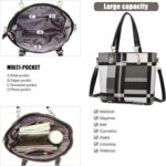 6PCS-Leather Womens Handbags-Tote Shoulder Purses Bags-Grey - Image 3
