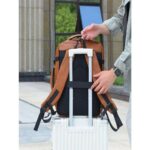 Leather Waterproof Business- Travel-All purpose Laptop Backpack-Khaki - Image 8