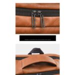 Leather Waterproof Business- Travel-All purpose Laptop Backpack-Khaki - Image 6