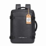 Leather Waterproof Business- Travel-All purpose Laptop Backpack-Black