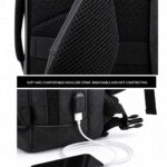 Leather Waterproof Business- Travel-All purpose Laptop Backpack-Black - Image 5
