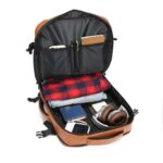 Leather Waterproof Business- Travel-All purpose Laptop Backpack-Khaki - Image 6