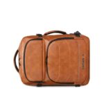 Leather Waterproof Business- Travel-All purpose Laptop Backpack-Khaki - Image 5