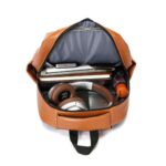 Leather Waterproof All purpose Backpack-khaki - Image 5