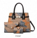 Luxury woven pattern Pu leather handbag- Light shade - Image 3